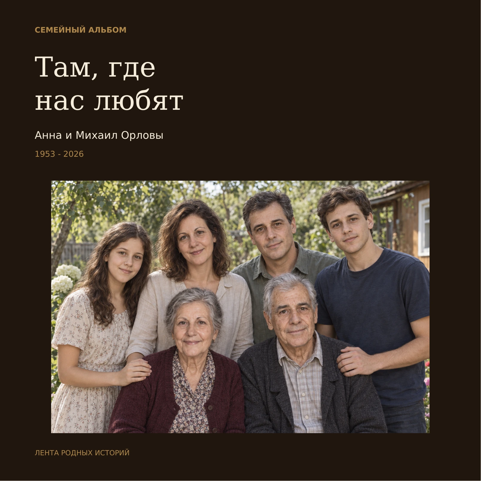 Обложка семейного альбома Анны и Михаила Орловых: Там, где нас любят